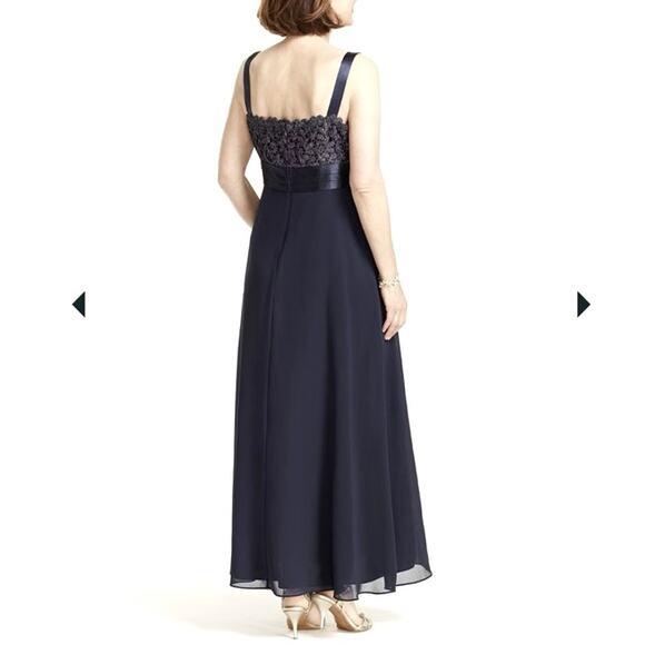 R&M Richards Long Sleeve Metallic Lace Jacket Dress STYLE# 3726 Navy Size 14 - Picture 6 of 14